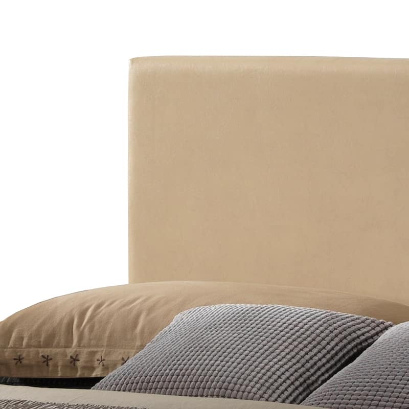 Full Size PU Platform Bed with Foam Filler and Easy Assembly