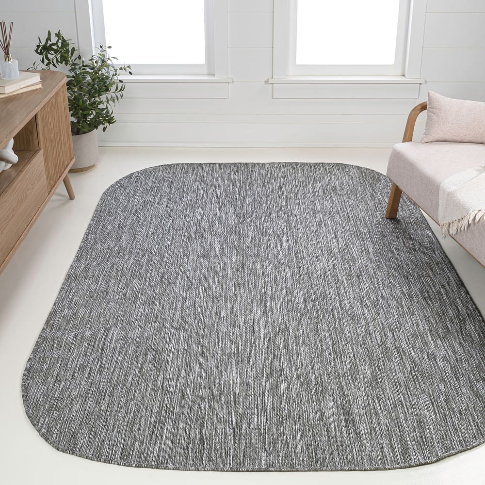 JONATHAN Y Miles Modern Minimalist Radius Corner Solid Indoor/Outdoor Shaped Area Rug
