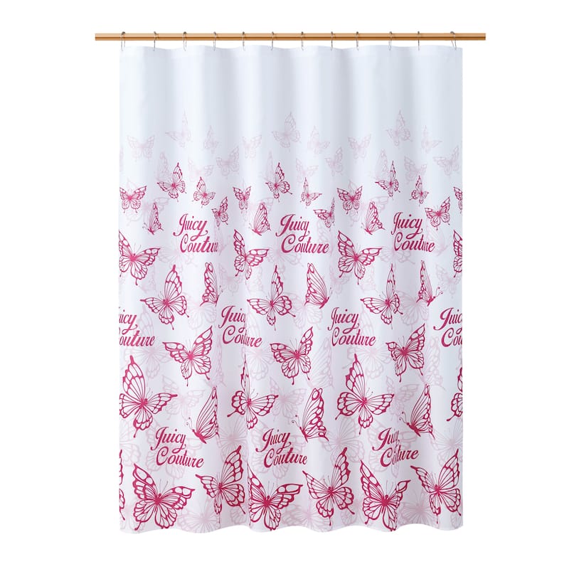 Juicy Couture 13-Piece Shower Curtain and Hooks Set