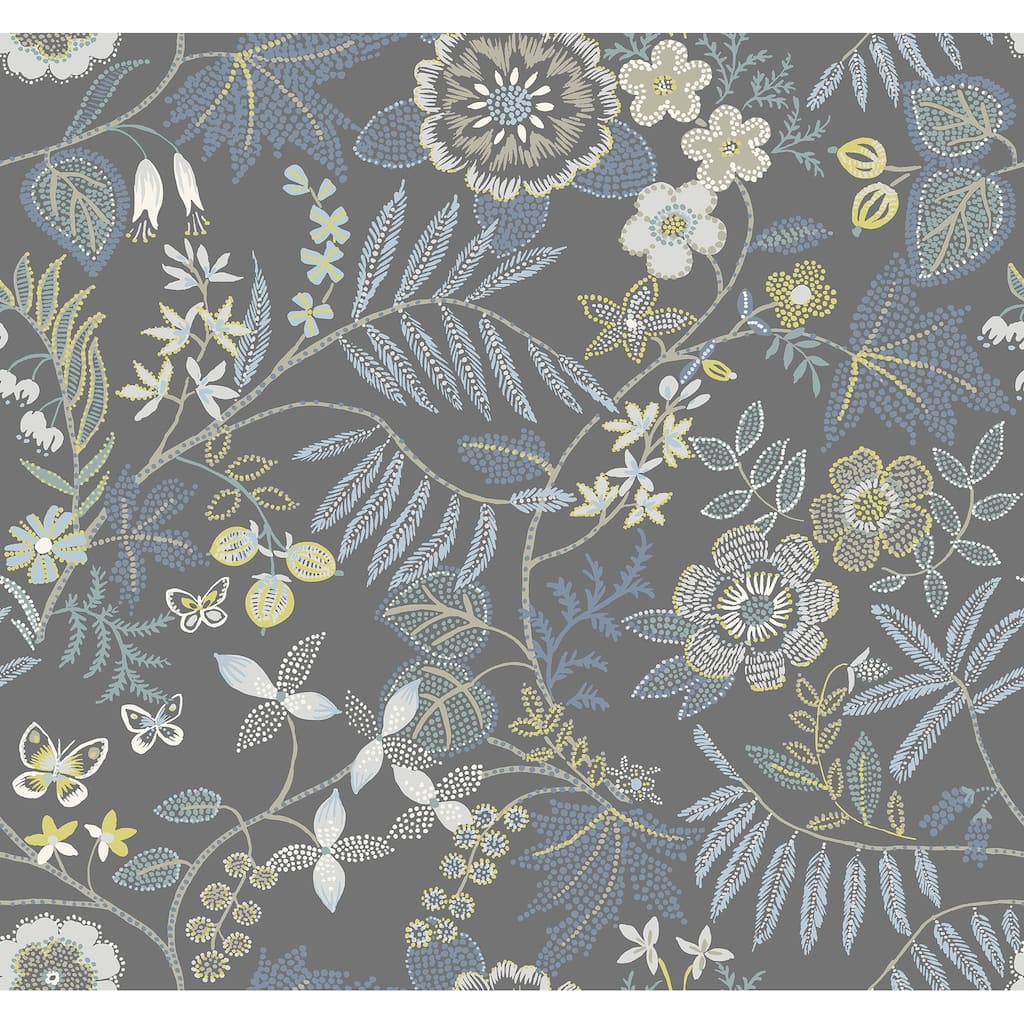 Scott Living Marilyn Light Grey Floral Trail Wallpaper