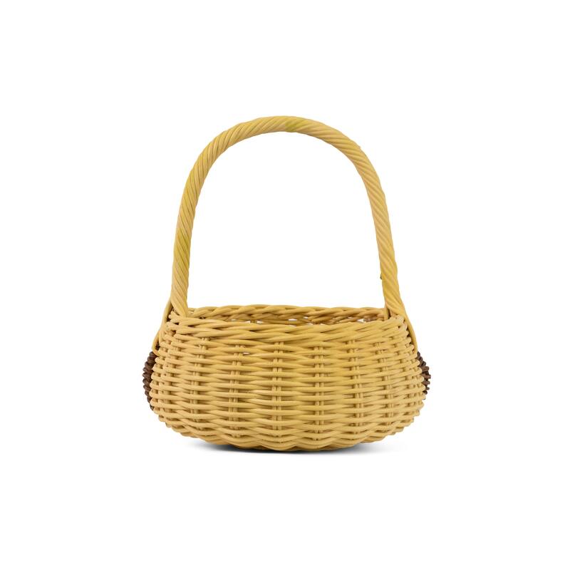 Hand Woven Dog Rattan Wedding Flower Girl Basket Easter Decorative Decor Bin Organizer Storage Cute Handmade Handcrafted Gift