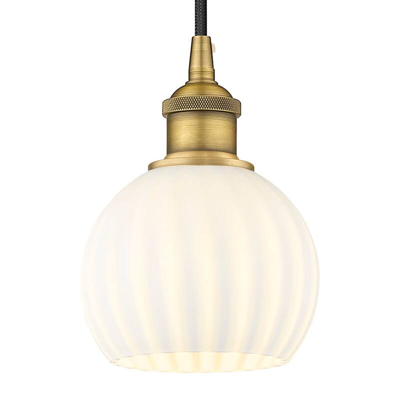 Innovations Lighting 616-1P 8 6 White Venetian Pendant White Venetian - Brushed Brass