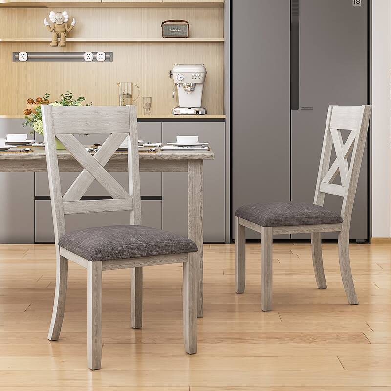 VECELO Solid Wood Dining Chairs Set of 2/4/6, Kitchen Side Chair
