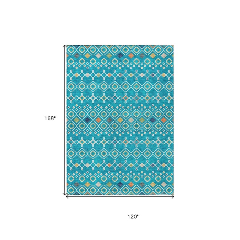 HomeRoots Geometric Modern Rectangle Outdoor Rug