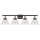 preview thumbnail 28 of 61, Innovations Lighting Ballston Urban Cone - 4 Light 38" Bath Vanity Light Seedy/Black Antique Brass Finish