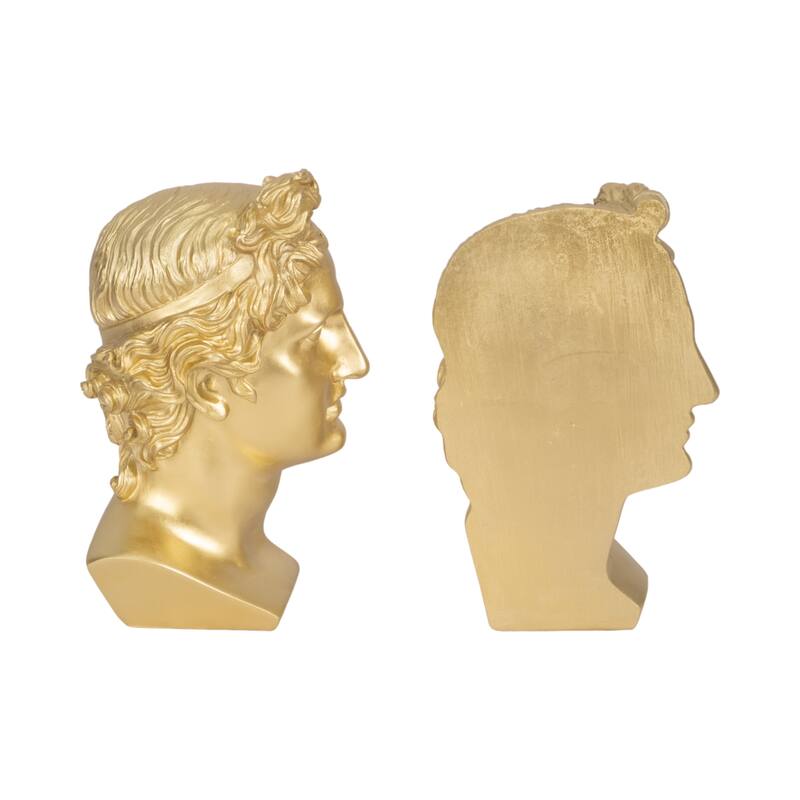 Sagebrook Home Elegantly Crafted Sculptural Bookends, Set of 2, Adorn Your Library or Office in Style - 3" x 6" x 9"