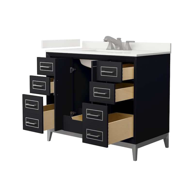 Wyndham Collection WCH515142S-QTZ-US3MXX Marlena 42" Free Standing