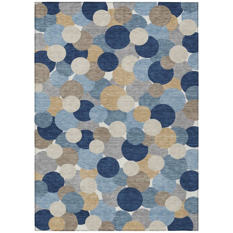 Machine Washable Indoor/ Outdoor Mucho Bubbles Chantille Rug