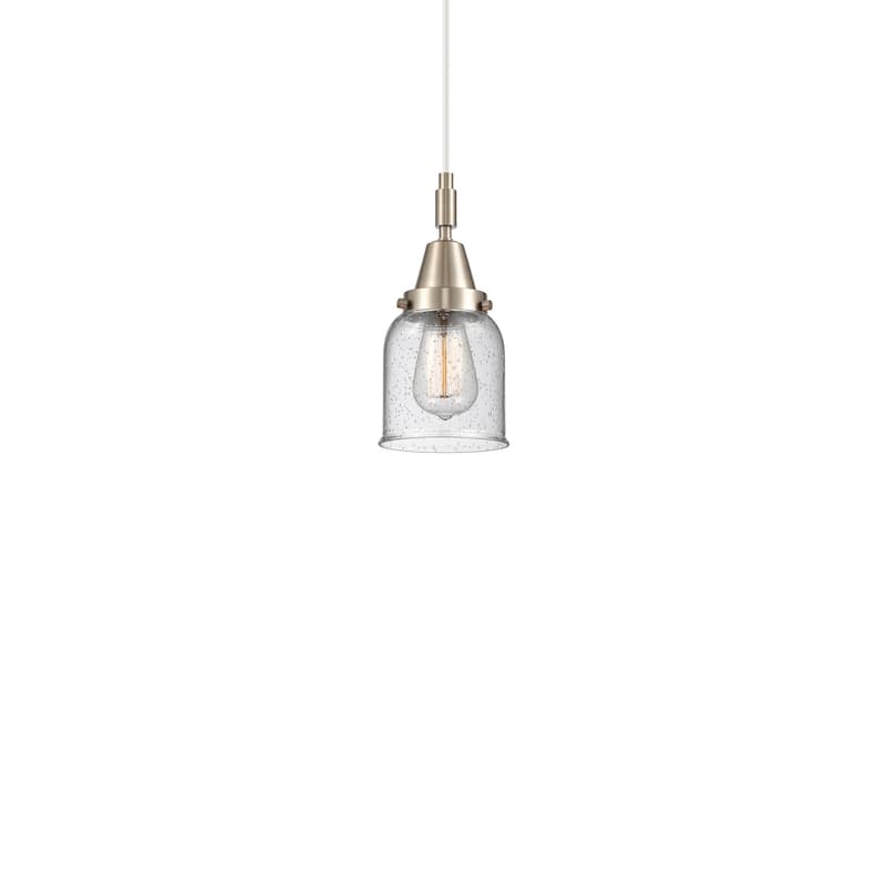 Innovations Lighting 447-1P-12-5 Bell Pendant Bell 5" Wide Mini - Brushed Satin Nickel / Seedy