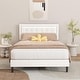 preview thumbnail 21 of 59, alazyhome Upholstered Platform Bed Frame with Button Tufting Headboard White - Full