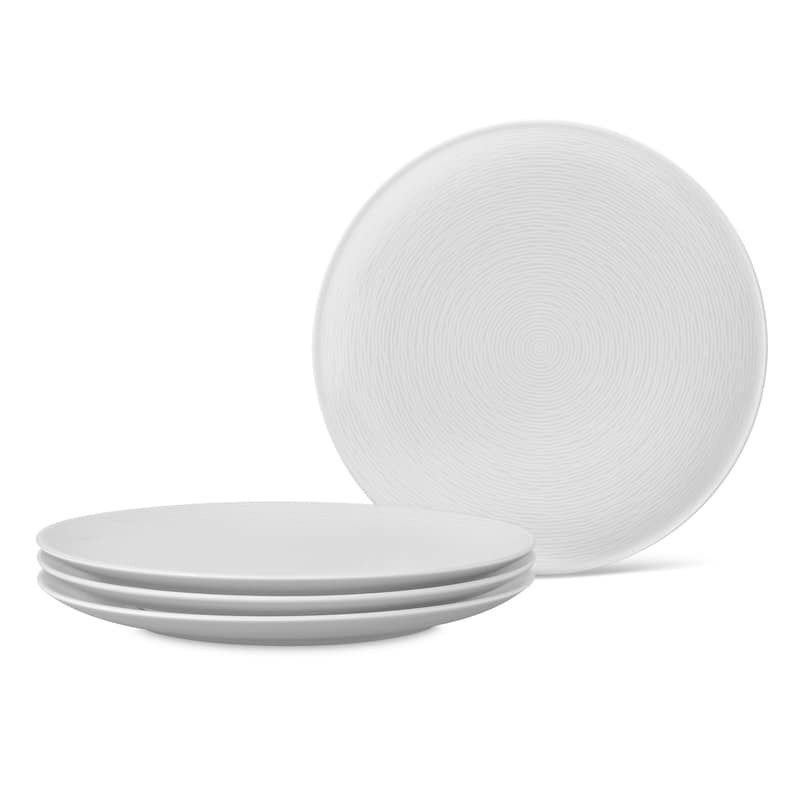 Noritake Colorscapes Swirl Set Of 4 Coupe Salad Plates, 8-1/4" - White