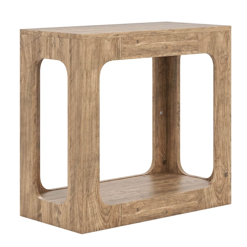 Costway 1/2 PCS 2-Tier End Table with Storage Shelf Hollow-out Design - 1 PCS