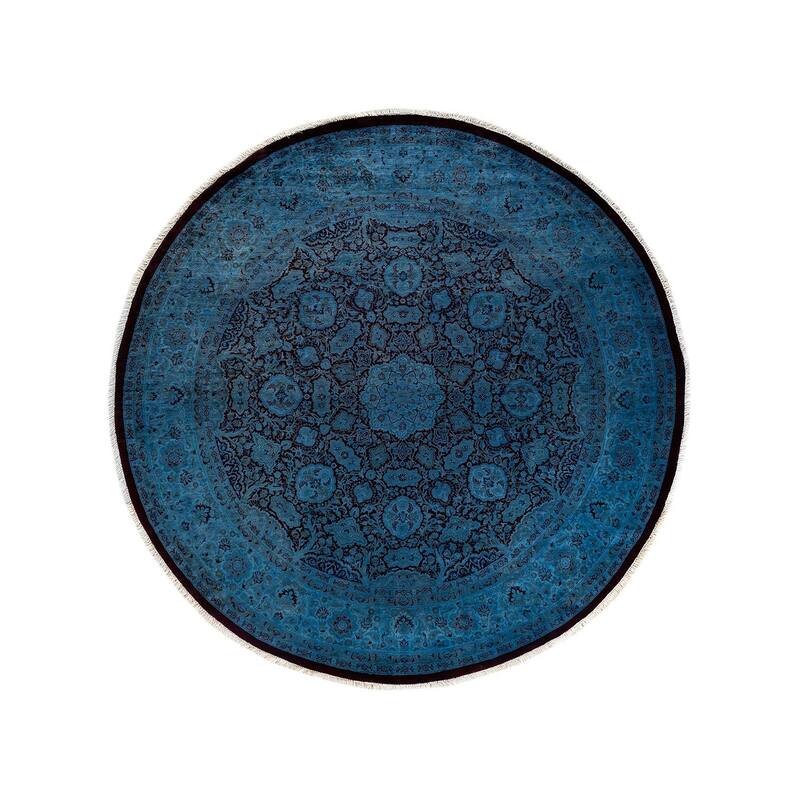 Fine Vibrance, One-of-a-Kind Hand-Knotted Area Rug - Gray, 7' 3" x 7' 3" - 7' 3" x 7' 3"
