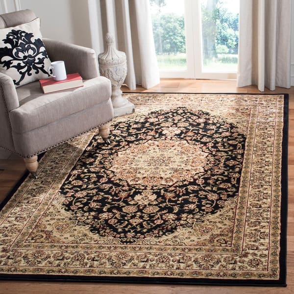 slide 2 of 21, SAFAVIEH Lyndhurst Sagit Traditional Oriental Rug 8' x 11' - Black/Ivory - Rectangle