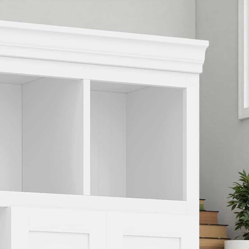 78.7'' H Hall Tree with Bench, 5 Cubbies, 4 Doors & 5 Drawers, Adjustable Shelves Entryway Storage Cabinet