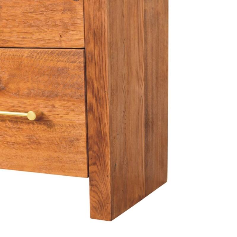Artisan Furniture Solid Wood Oak line Four Drawer Chest ,Brown with 4-Drawers