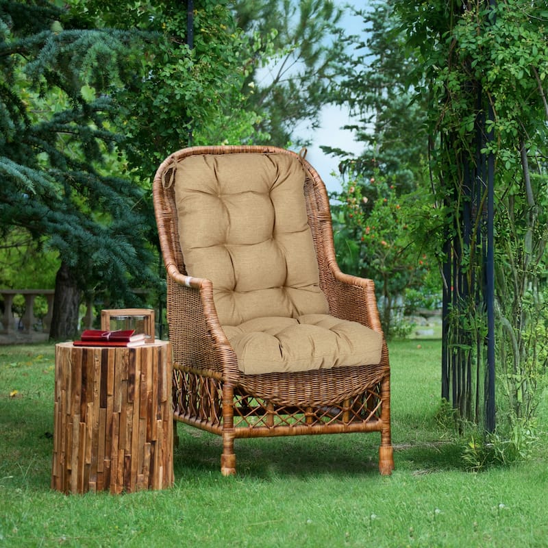 Aoodor Outdoor 42"x 20" x5" Tufted Back Cushions Patio Replacement Chair Cushion, Set of 2