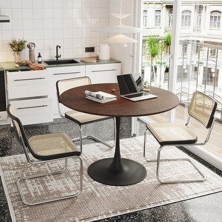 Modern Round Dining Table,with Metal Base - Bed Bath & Beyond - 39958146