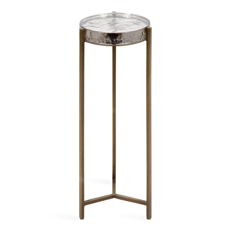 Kate and Laurel Aguilar Glam Drink Table - Bronze/Glass