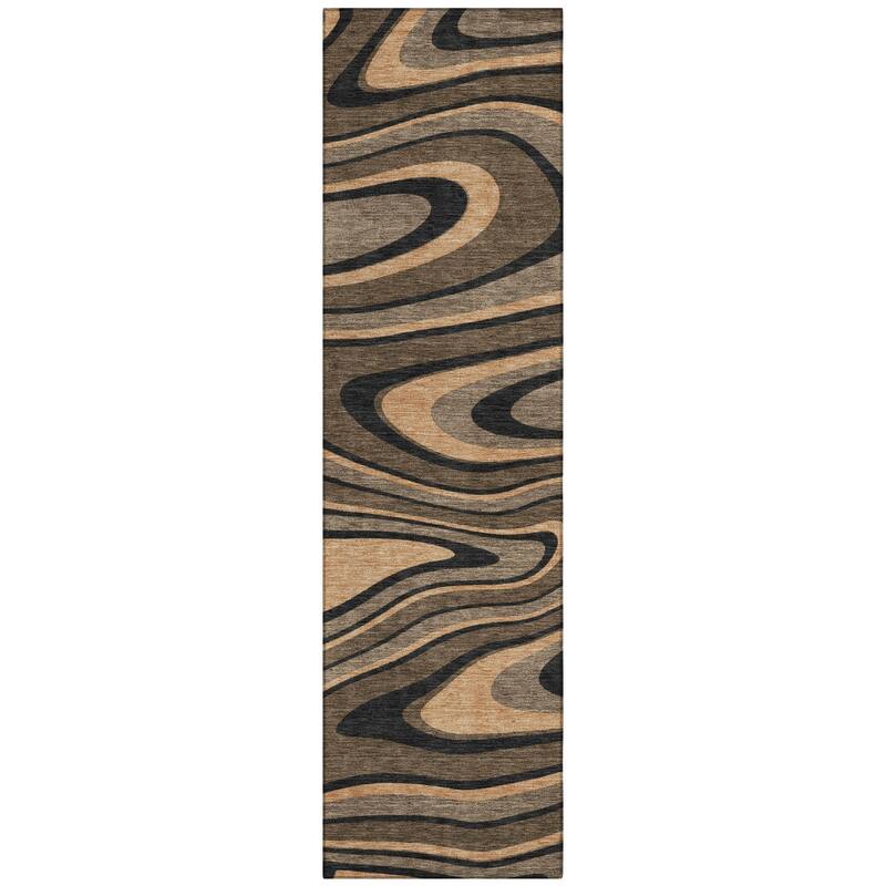 Machine Washable Indoor/ Outdoor Abstract Busey Chantille Rug