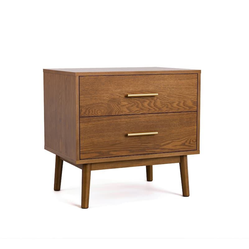 Furniture of America Beau Midcentury 3-Piece Walnut Wood Bedroom Set