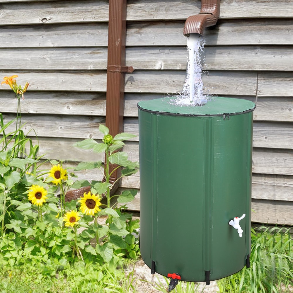 50/66/100 Gallon Folding Rain Barrel Water Collector Green
