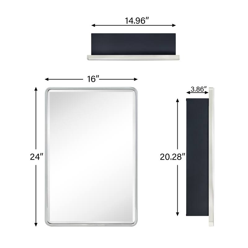 TEHOME Eldee Rectangle Metal Framed Bathroom Medicine Cabinet