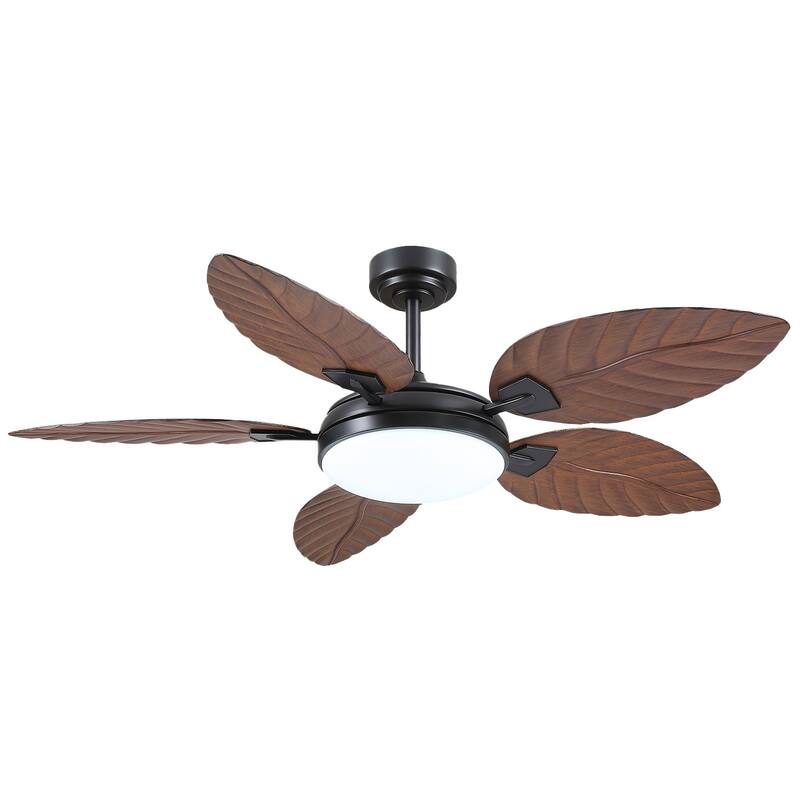 52" Waterproof Indoor and Outdoor Ceiling Fans with Lights, APP and Remote Control, Dimmable Farmhouse Ceiling Fan - 52 Inches