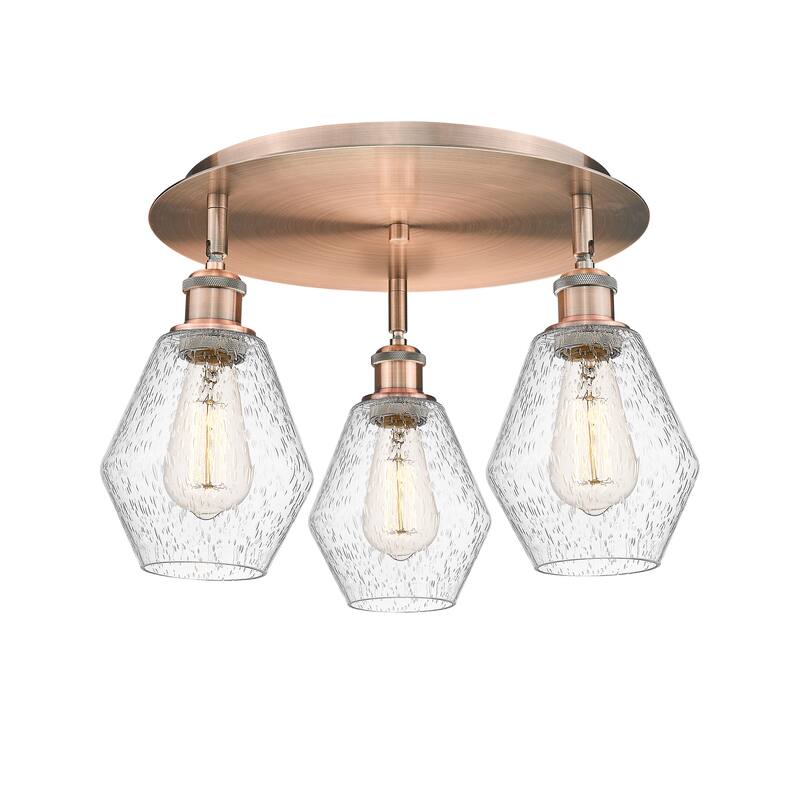 Innovations Lighting Cindyrella - 3 Light 18" Flush Mount - Antique Copper/Seedy