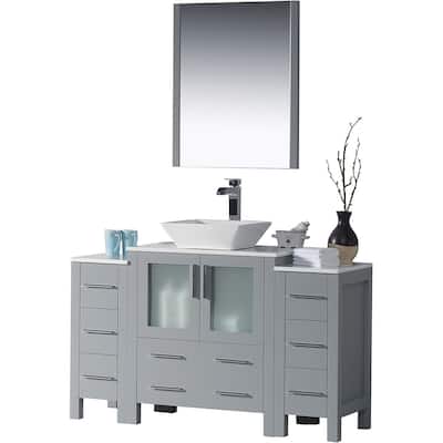 Blossom Sydney 54" Bathroom Vanity with Double Side Cabinets & Mirror
