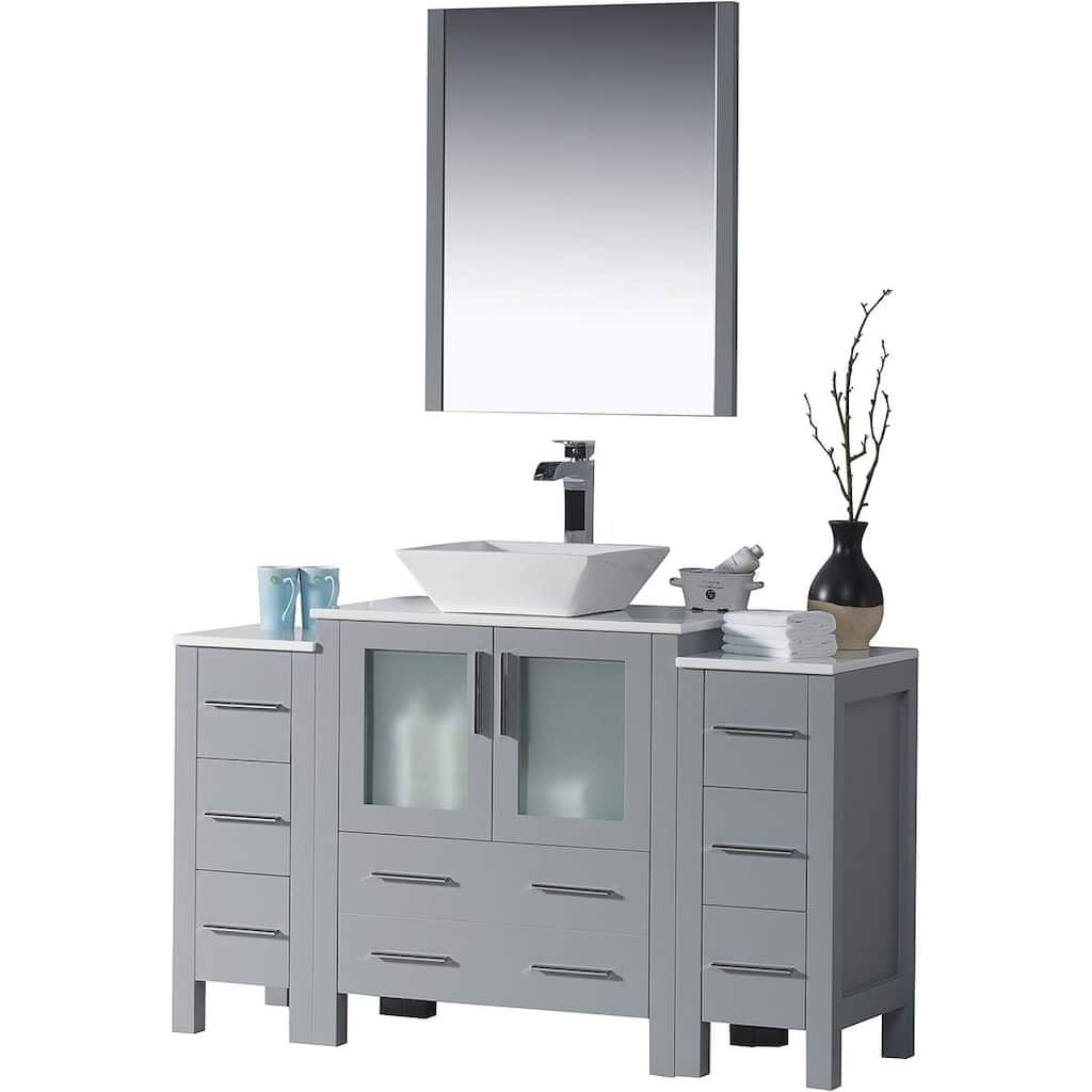 Blossom Sydney 54" Bathroom Vanity with Double Side Cabinets & Mirror