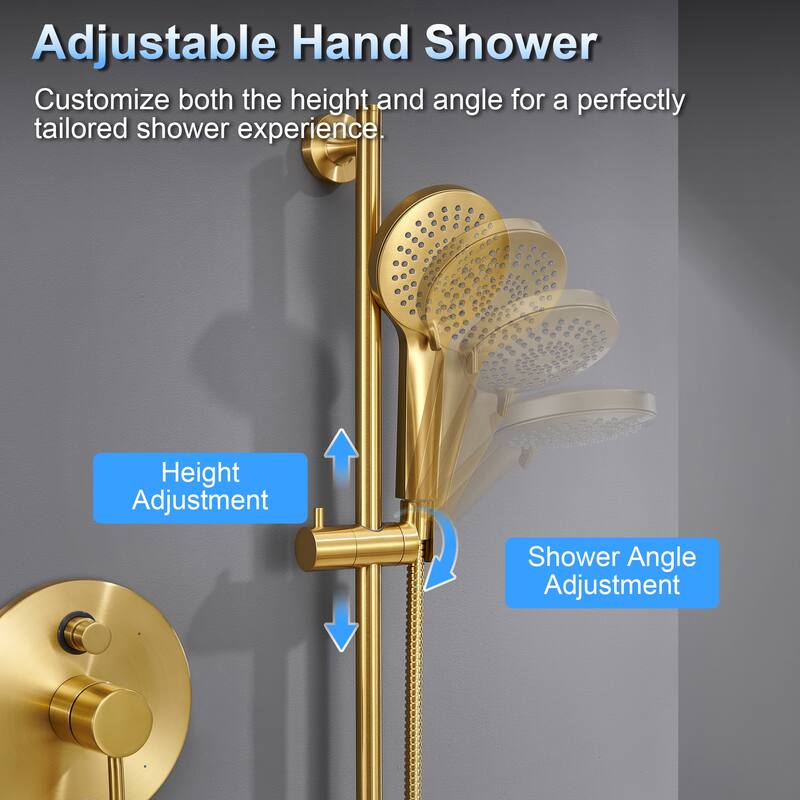 Luxier SS-D02 24 in. Wall Bar Shower Faucet Kit with Valve