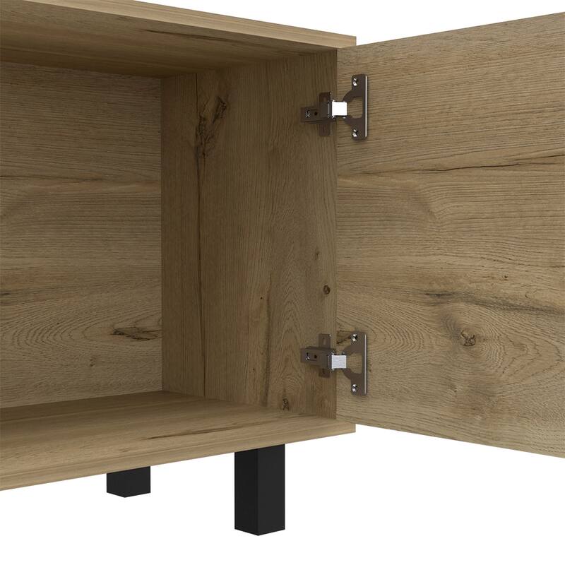TV Stand for TV´s up 70", Four Open Shelves, Light Oak Finish