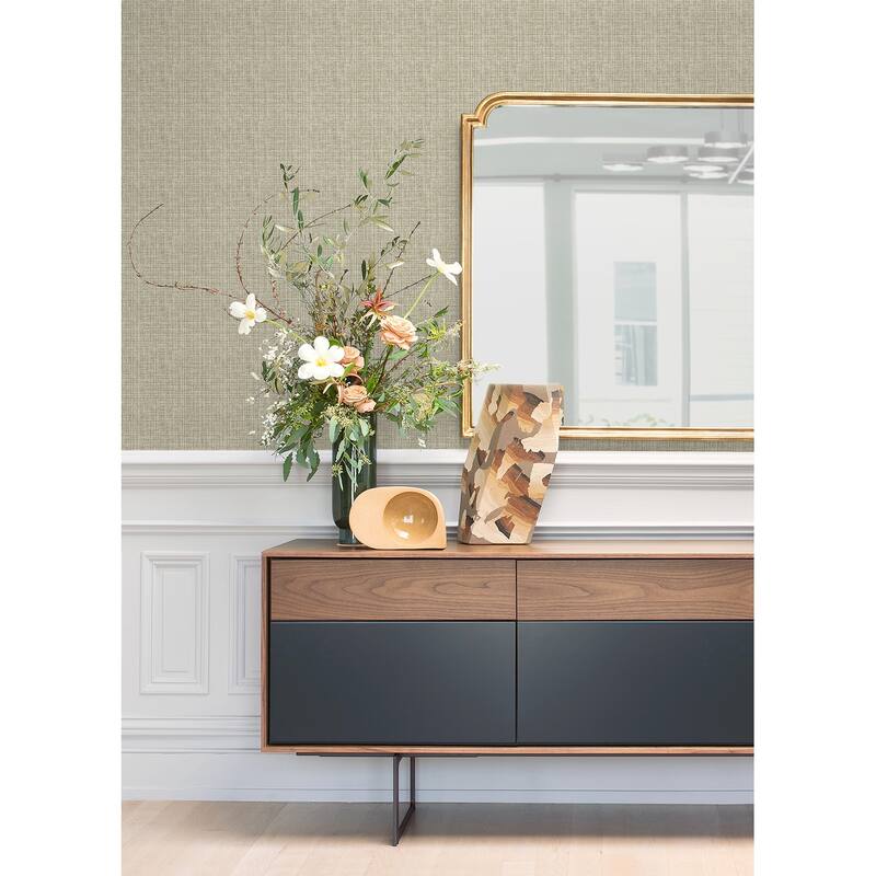 A-Street Prints Kantera Chestnut Fabric Texture Wallpaper