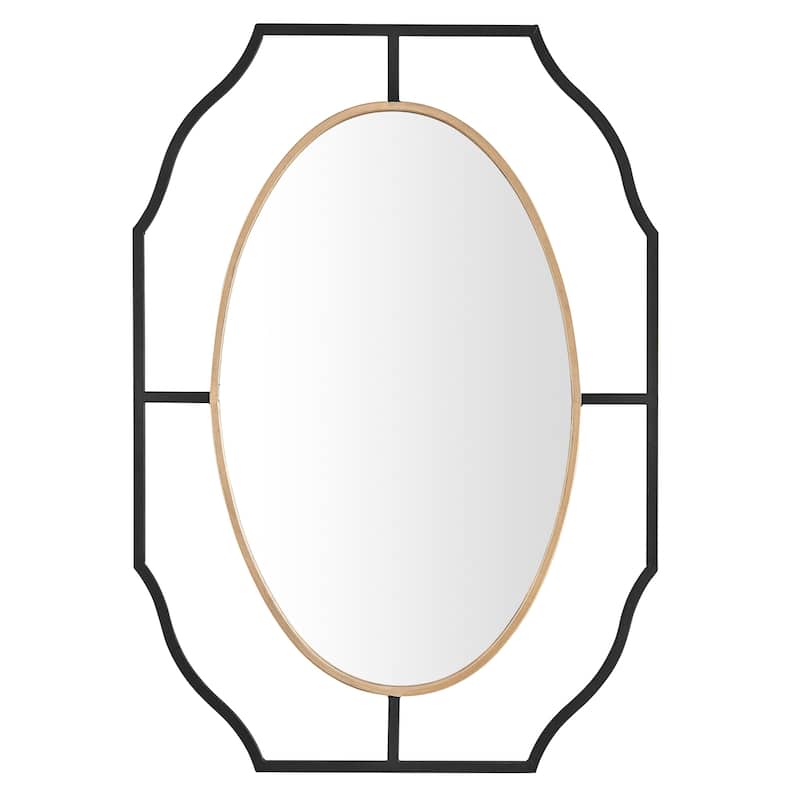FirsTime & Co. Black and Gold Ramona Mirror, Metal