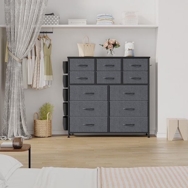 12 Drawer Dresser, Storage Organizer Unit with Fabric, Grey - Bed Bath &  Beyond - 38406674