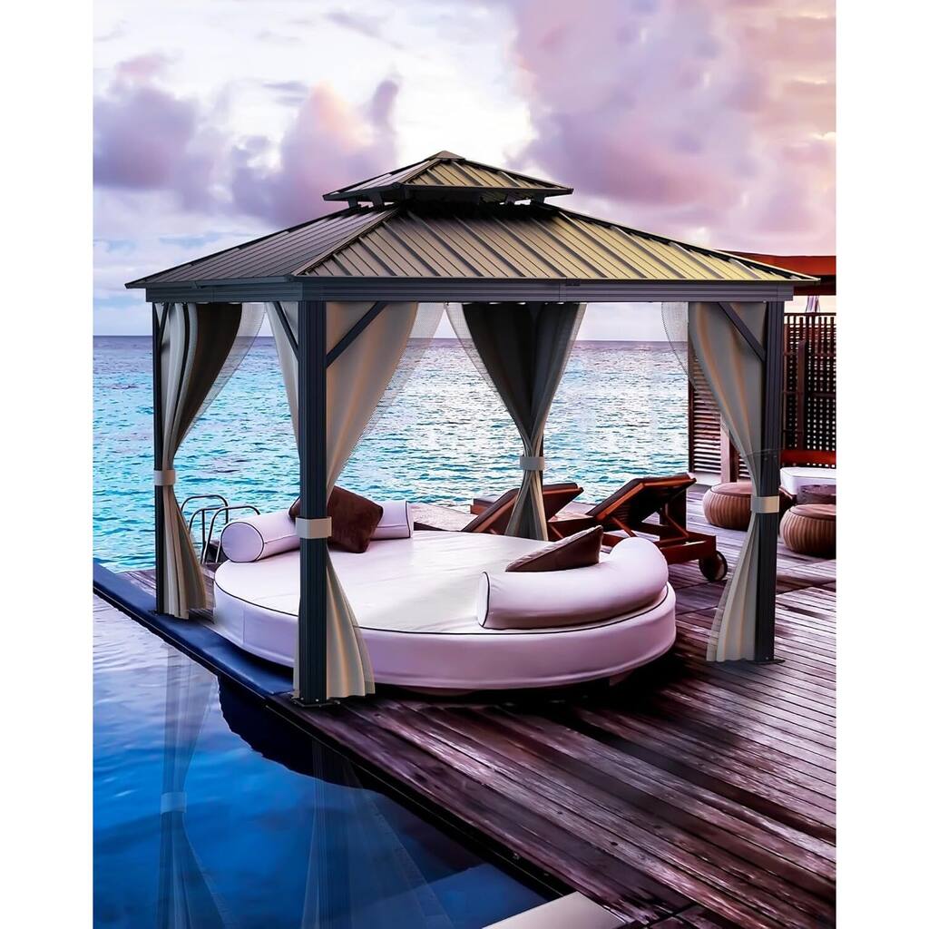 12'x12' Hardtop Gazebo for Patio, Deck, Backyard, Lawn, and Garden - 12X12 Ft