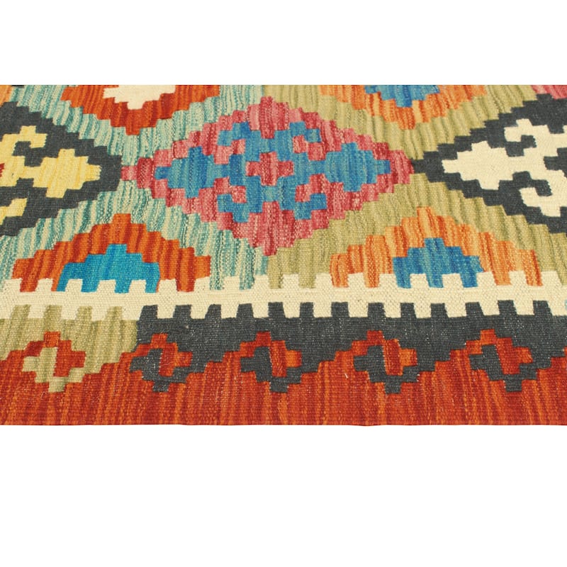 Flatweave Tanner Red/Beige Rug - 4'8" x 6'7"