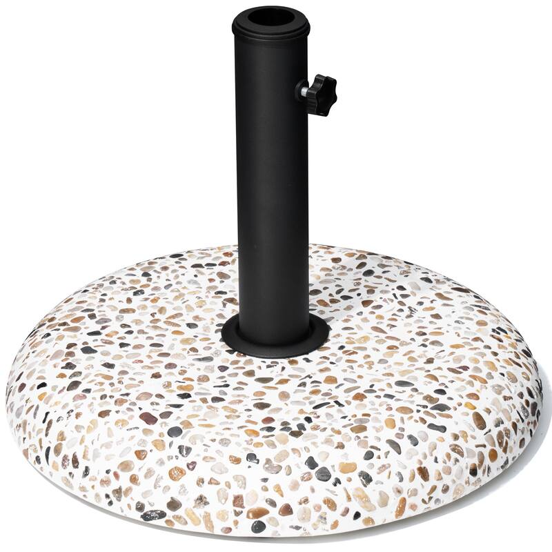 Heavy Duty Round Base Stand for Outdoor Patio Market Umbrella - COBBLESTONE