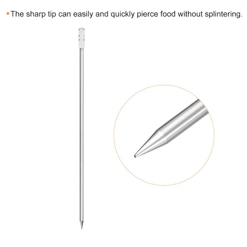 Metal Cocktail Toothpicks Drink Picks Cocktail Skewer 12Pcs - Silver