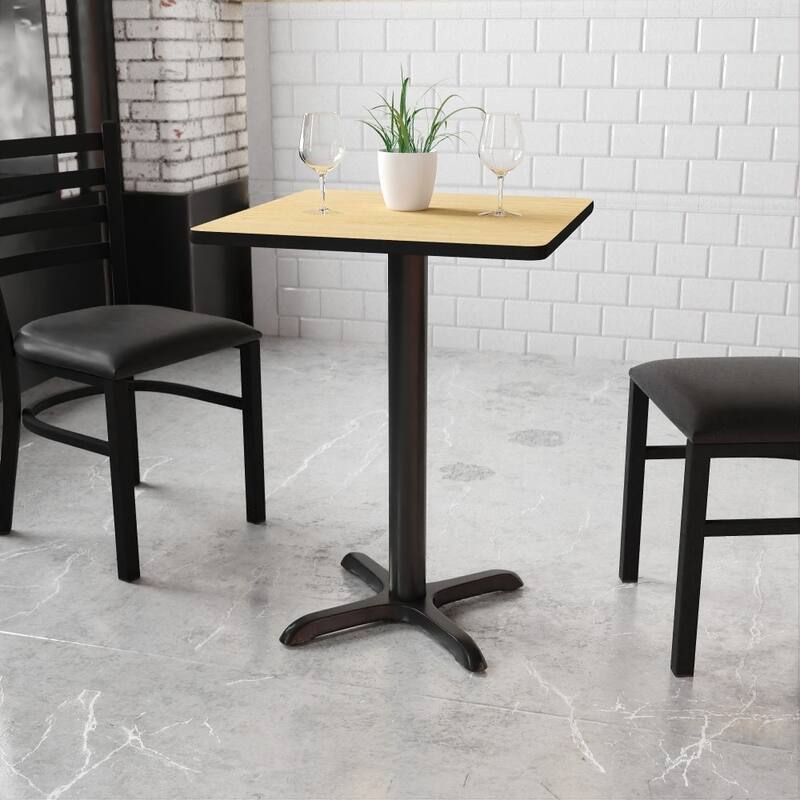 24'' Square Laminate Table Top with 22'' x 22'' Table Height Base - 24"W x 24"D x 31.125"H - 24"W x 24"D x 31.125"H - Natural