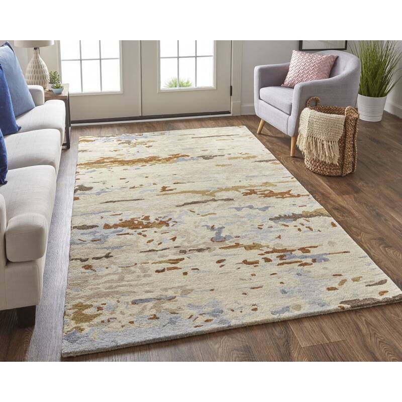 Tudu Abstract Stain Resistant Area Rug By HomeRoots - 2' x 3'