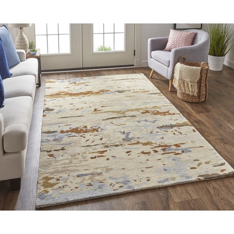 Xudu Hand Tufted Abstract Stain Resistant Soft Area Rug By HomeRoots - 5' x 8'