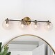 preview thumbnail 11 of 15, Modern Glam Black Gold 2/3/4 Light Bathroom Vanity Light Globe Seeded Glass Wall Sconces 4-Light