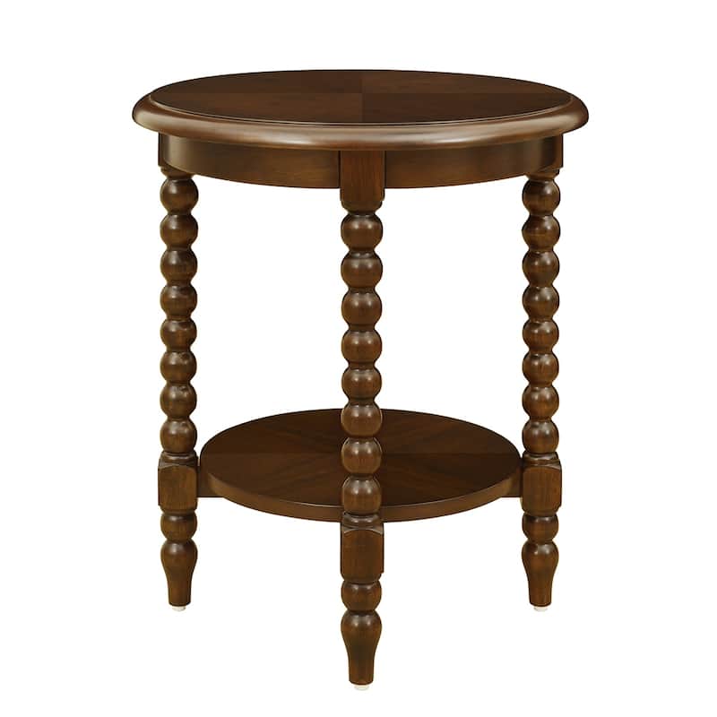 Martha Stewart Philippe Round End Table with Shelf - 20"Dia x 24"H