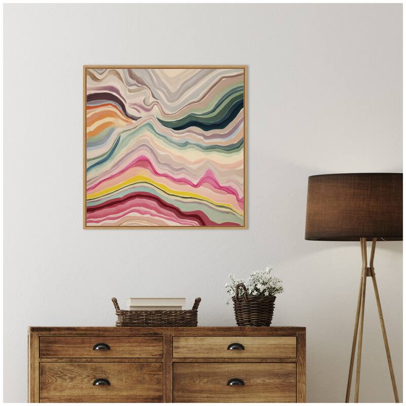 Kate and Laurel Painted Canyon Square by Amy Lighthall Framed Canvas Wall Art Print