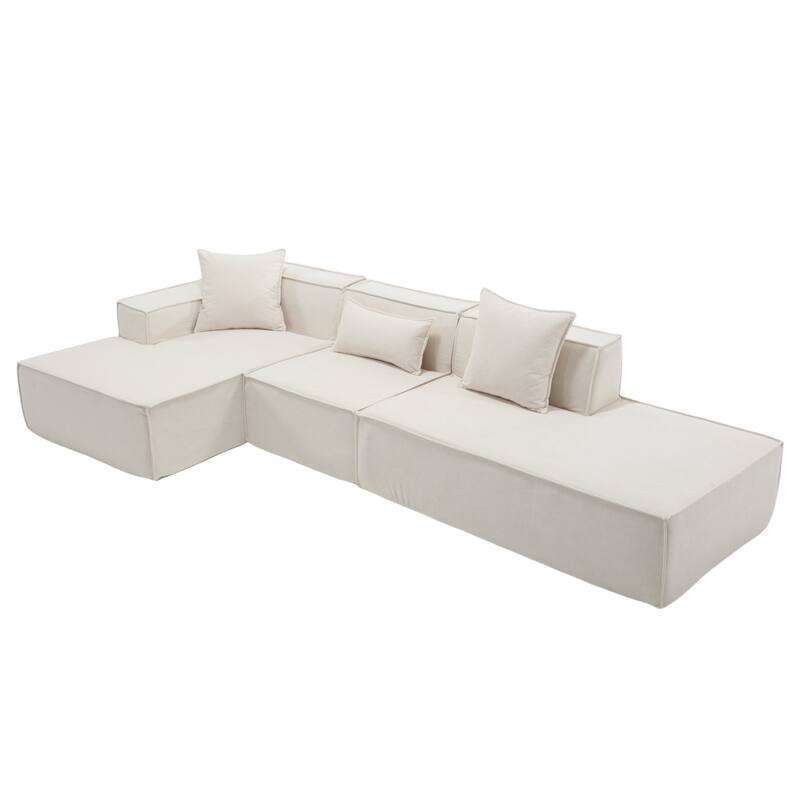 3-Seat Modern Modular Combination Free Installation L-Shaped Sofa Set