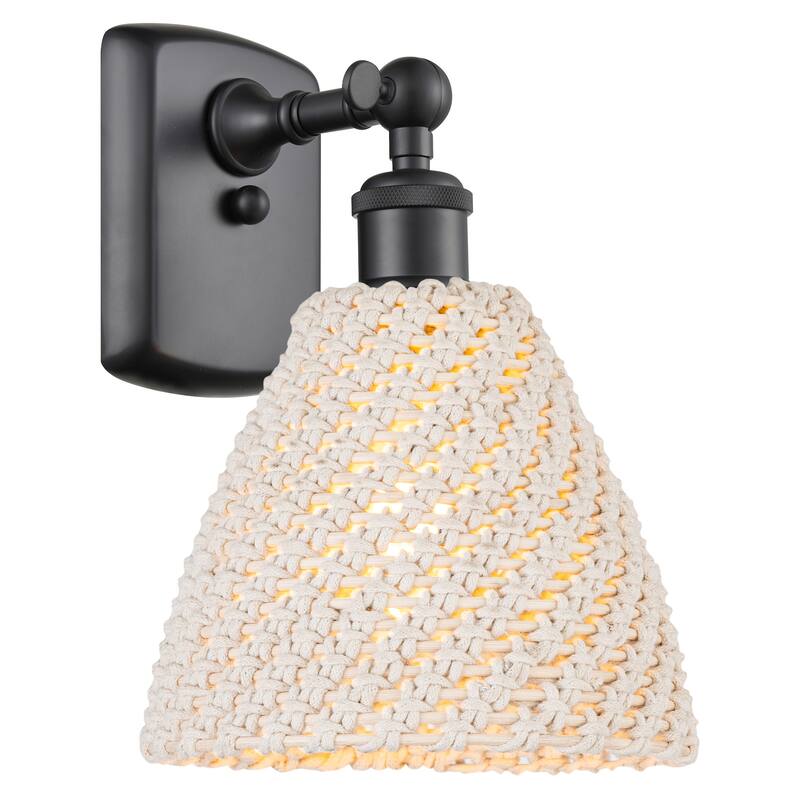 Innovations Lighting 516-1W-11-8 Bristol Natural Sconce Bristol - Matte Black / Natural