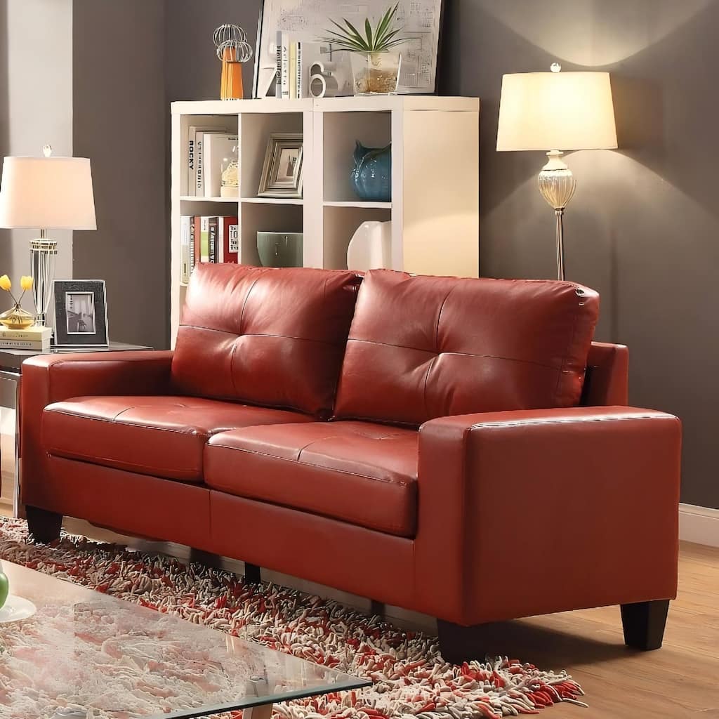 Modular Sofa, RED, PU, 71x32x36 inches