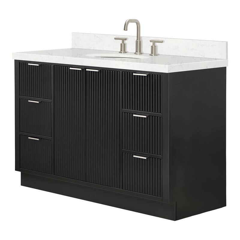 Ariel P54CQOVO Milan 54" Free Standing Single Basin Vanity Set with